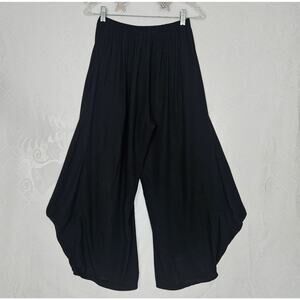 Rayon Black Medium Layered Harem Trouser Pant Beach Palooza Boho Gothic Resort